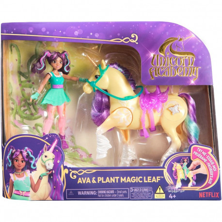 Unicorn Academy - Ava und Pflanzen-Magie Leaf (mit echter Mähne und Schweif sowie magischer Leuchtfu