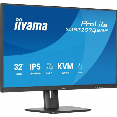 ProLite XUB3297QSNP-B1 (80 cm (32 Zoll), schwarz (matt), WQHD, IPS, USB-C-Dock, KVM-Switch, RJ45, 10