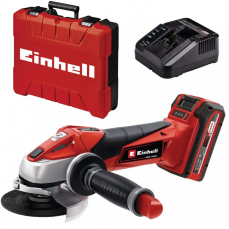 EINHELL Power X-Change cordless angle grinder TE-AG 18/115 Li Kit, 18V red/black, Li-ion battery 3.0