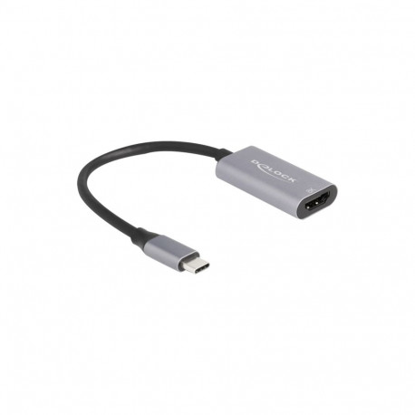 USB Adapter, USB-C Stecker > HDMI Buchse 8K 30hz (grau/schwarz, 15cm, HDR und HDCP)