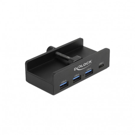 Externer USB 5 Gbps 4 Port Hub 3 x USB Typ-A und 1 x USB Type-C™ mit Feststellschraube (schwarz)