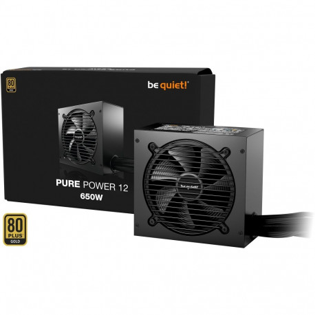 be quiet! Pure Power 12 650W, PC power supply black, 1x 12-pin high power GPU, 2x PCIe, 650 watts
