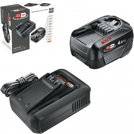 Akku Starter-Set 18V 1x 4,0Ah + Schnellladegerät AL 18V-44 (schwarz, Li-Ionen Akku 4,0Ah, POWER FOR 