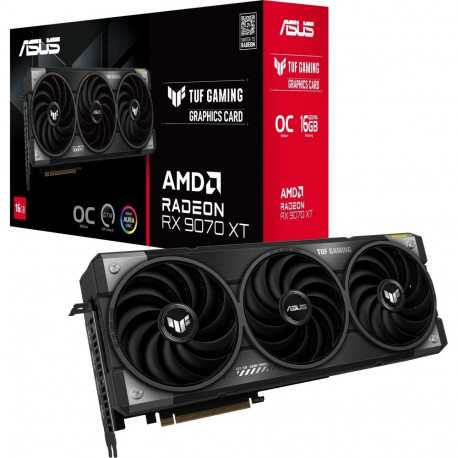 ASUS Radeon RX 9070 XT TUF GAMING OC, graphics card gray, RDNA4, GDDR6, 3x DisplayPort, 1x HDMI 2.1