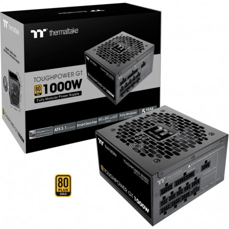 Thermaltake Toughpower GT 1000W, PC power supply black, 1x 12-pin high power GPU, 5x PCIe, cable man