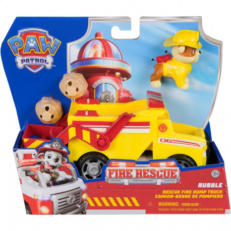 Paw Patrol päästeauto Rubble labidaga ja kuulidega Rubble-figuuriga