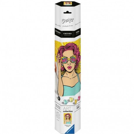 Ravensburger CreArt ART Collection Canvas Edition - Lady in Pink (PopArt), painting