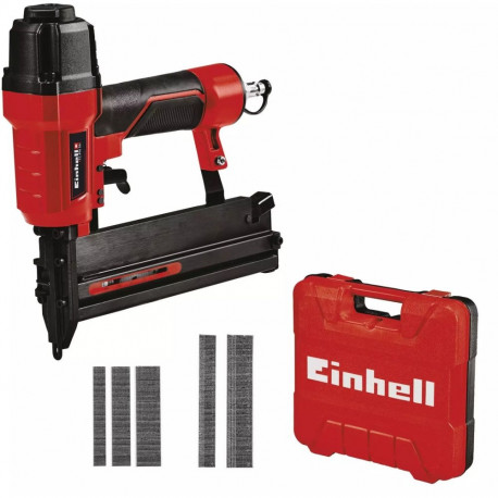 Druckluft-Tacker TC-PN 50 (rot/schwarz, 2-in-1 Kombigerät: Druckluft-Klammergerät und Druckluft-Nagl