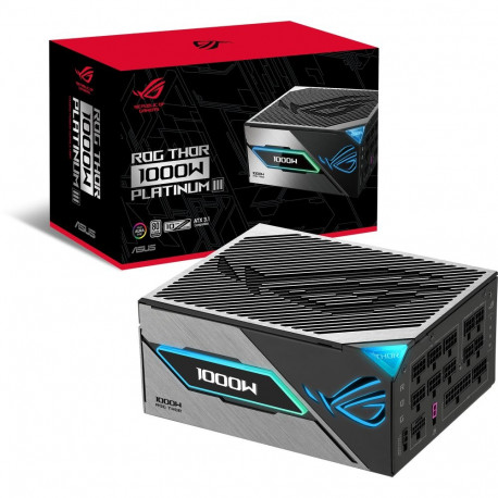 ROG toiteplokk Thor 1000W Platinum III 1x 12-pin High Power GPU 4x PCIe kaablihaldus, must