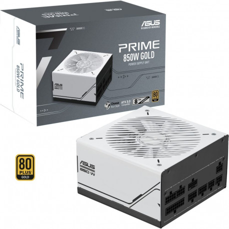 ASUS Prime 850W Gold, PC power supply white/black, 1x 12-pin High Power GPU, 3x PCIe, cable manageme
