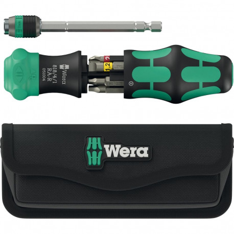 Kraftform Kompakt 26 RA-R mit Tasche (schwarz/grün, 6-teilig, 1/4", mit Ratschenfunktion und Rapidap