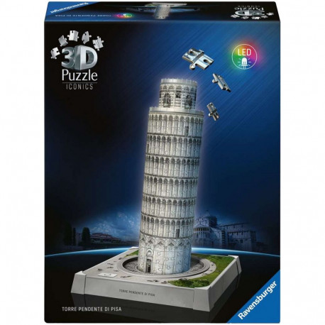 3D Puzzle Iconics: Schiefer Turm von Pisa - mit Licht (216 Teile)