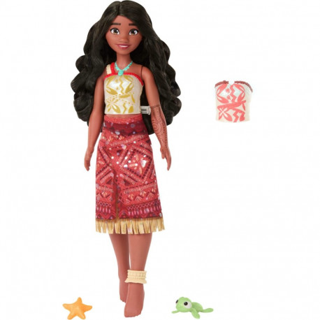Mattel Disney Vaiana 2 Floating Tautai Vaiana Fashion Doll with 2 Accessories and Color-Changing Top