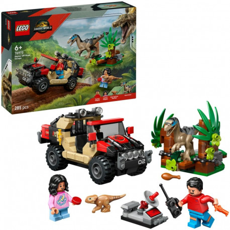 Jurassic World mängukomplekt 76972 raptor: tagaajamine maasturiga