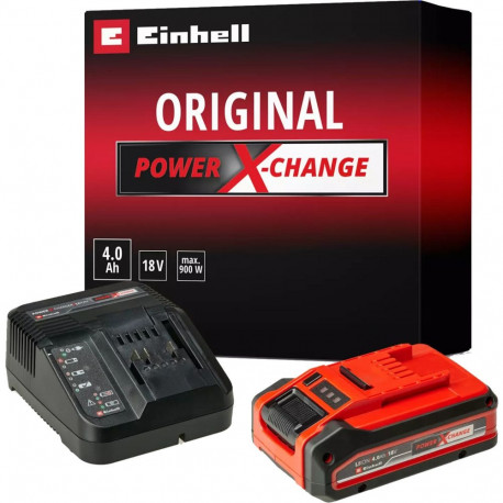 PLUS Power-X-Change starterkomplekt 18Volt 4Ah aku + laadija, must/punane