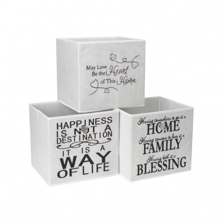 Domoletti hoiukast 33x28x30 cm valge/sinine