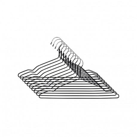 PVC DIPPED HANGER LSMD074 BLACK 10 PCS