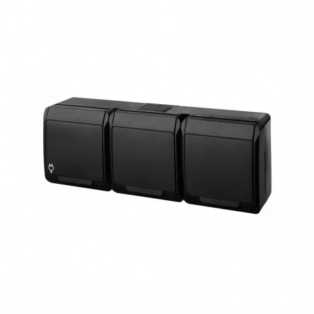 SOCKET HERMES 3PL BLACK IP44 0326-09