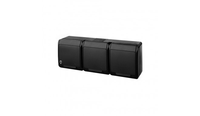 SOCKET HERMES 3PL BLACK IP44 0326-09