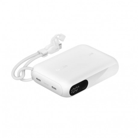 Belkin akupank BPB027hqWH ekraaniga 20W 10,000mAh USB-C, valge
