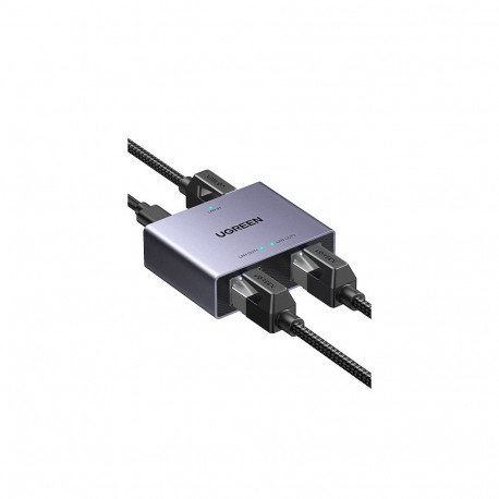 Gigabit Ethernet jaotur 1 kuni 2 RJ45 (8P8C), hõbedane