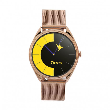 Smartwatch TITMO O-170 (AMOLED, bluetooth call, stainless steal gold mesh strap) gold