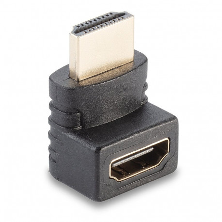 Adapter - LINDY HDMI F/M Adapter, 90° Right Angle, 4K, 60Hz, 18Gb/s, Black