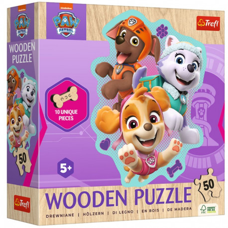 Puzzle - 50 - puidust - lõbus koertekamp - Paw Patrol - Trefl 20258