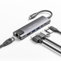 adapter (HUB) USB tüüpi C HDMI/2x USB3.0/2x USB tüüpi C/RJ45