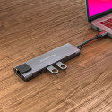 adapter (HUB) USB tüüpi C HDMI/2x USB3.0/2x USB tüüpi C/RJ45