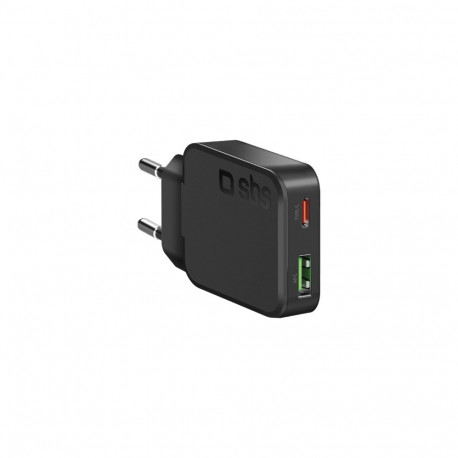 SBS PD Reiselader UltraSlim 45W USB/USB-C GaN schwarz