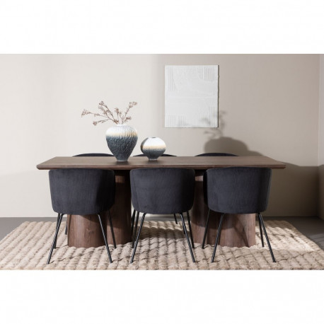 Söögilaua komplekt OLIVIA lauaga ja BERIT toolidega 100x210 cm, mokka