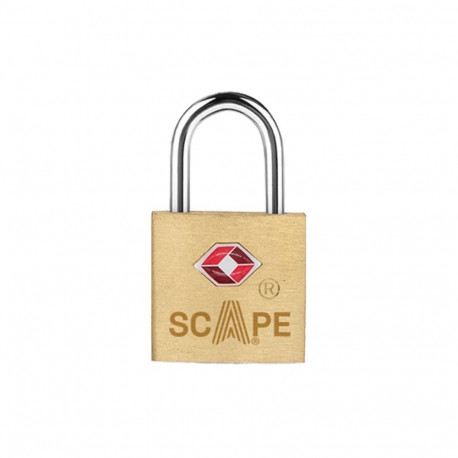 Key padlock Scape Travel TSA-386 Brass Rectangular
