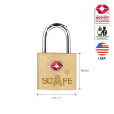 Key padlock Scape Travel TSA-386 Brass Rectangular