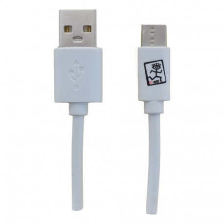 2GO USB Type-C 3.1 laadimis- ja andmekaabel 1m valge PET-karp
