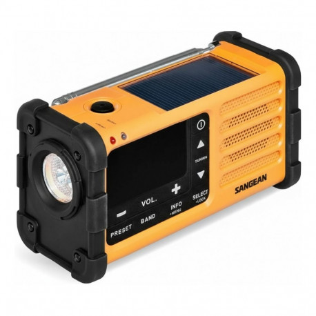 "Sangean MMR-88 DAB+ (USB-C) gelb Notfall/Kurbel/Solar Radio"