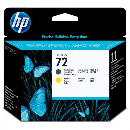 HP 72 originaal prindipea C9384A mattmust ja kollane standardmahuga 1-pack