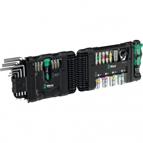 Tool-Check Modular Set 1, mit 3 Werkzeugmodulen (schwarz/grün, 50-teilig, inkl. 1/4" Bit-Ratsche, Wi