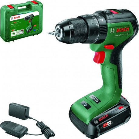 Bosch Cordless Impact Drill UniversalImpact 18V-60 (green/black, Li-ion battery 2.0Ah, case, POWER F