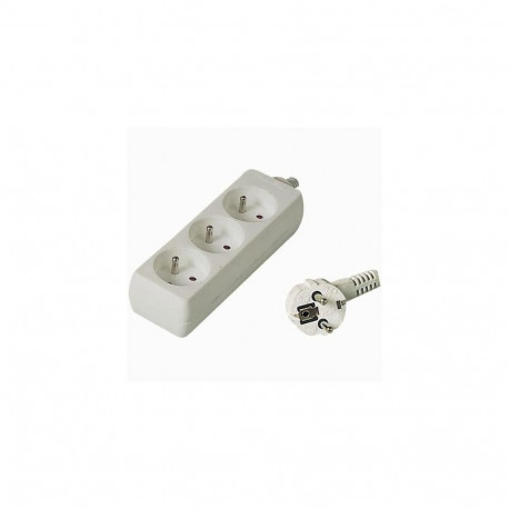 PremiumCord PP3-02 power extension 2 m 3 AC outlet(s) White