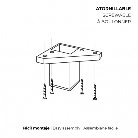 ABS LEG 40X40 L60 BLACK