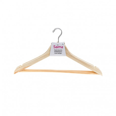 Riidepuu SAIMA, puidust, pükstehoidjaga, 3tk