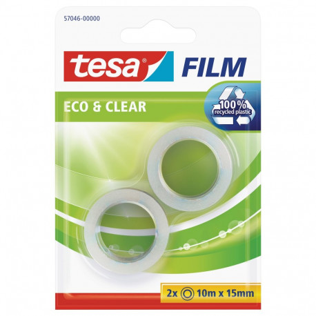 Teip Tesa, Eco & Clear, 10m x 15mm, 2 tk/pakis, läbipaistev