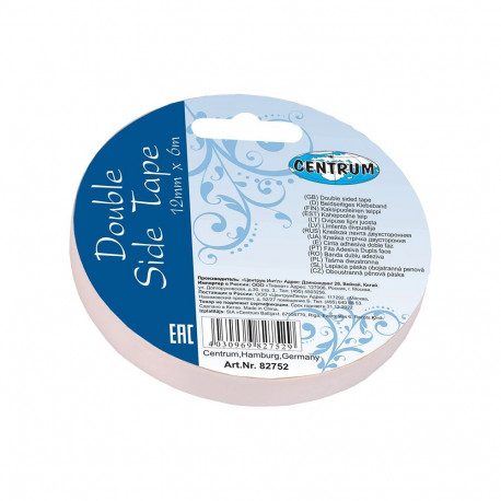 Kinnitusteip kahepoolne CENTRUM 12mm x 6m, valge swk (2 tk)