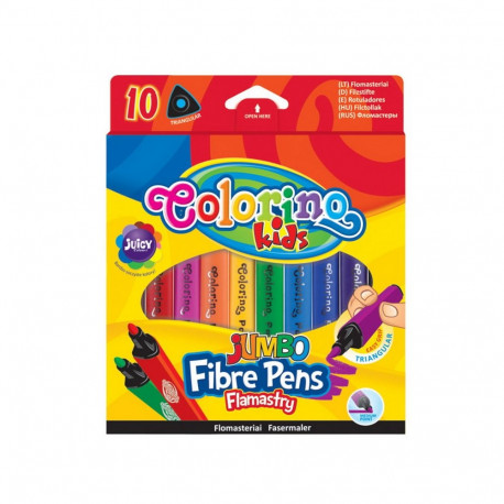 Viltpliiatsid Colorino Jumbo, kolmnurksed, 10 värvi