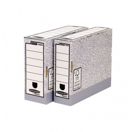 Arhiivikarp Fellowes A4, selg 80mm, hall/valge kartong 3Re (2 tk)