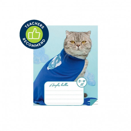 Vihik 12 lehte, 205 x 165 mm, 90 gsm, kaas 190 gsm, jooneline