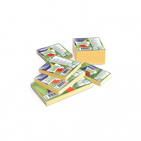 Märkmepaber FORPUS 75x127mm, kollane, 100 lehte (2 tk)