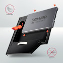 AXAGON Optical disk drive caddy for 2.5“ SSD/HDD. LED, 9.5 mm, Aluminum | RSS-CD09