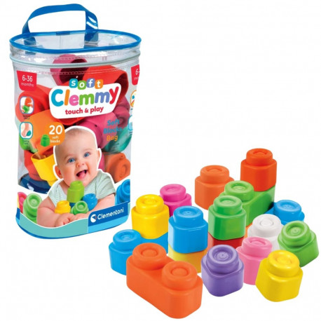 Clemmy värviline komplekt kott 20 pehmet klotsi Clementoni 17877